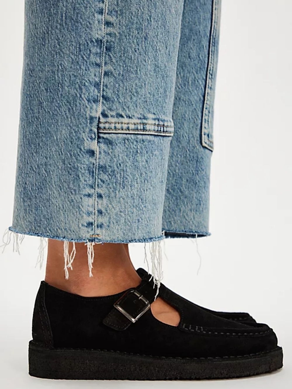 Clarks Originals Nomad T Bar Black Suede Womens Size 8.5